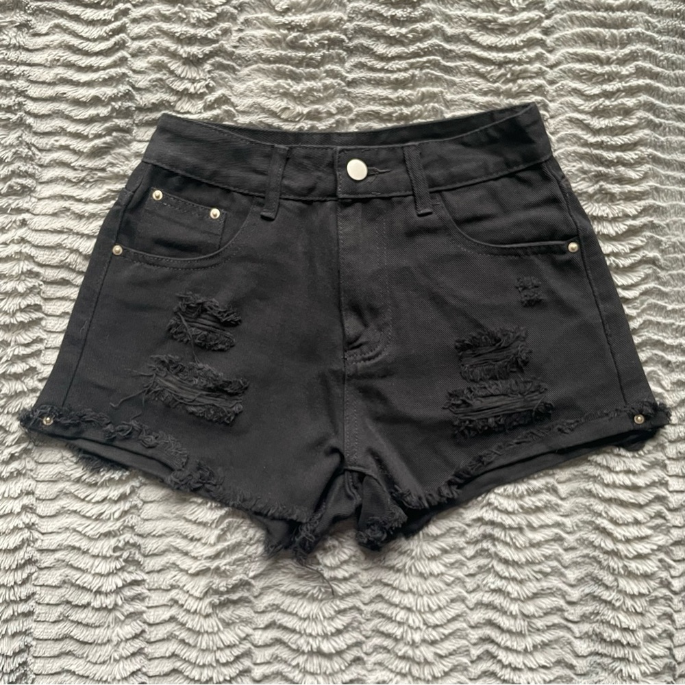 Distressed Denim Shorts